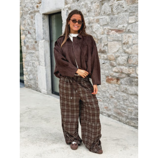 Pantalon à carreaux Vahiné - Marron