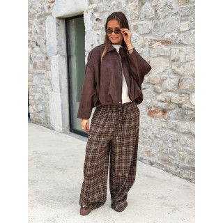 Pantalon à carreaux Vahiné - Marron