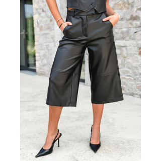 Pantacourt en simili cuir Elowene - Noir