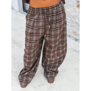 Pantalon à carreaux Vahiné - Marron