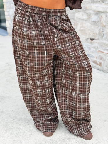 Pantalon à carreaux Vahiné - Marron Pantalon à carreaux Vahiné - Marron