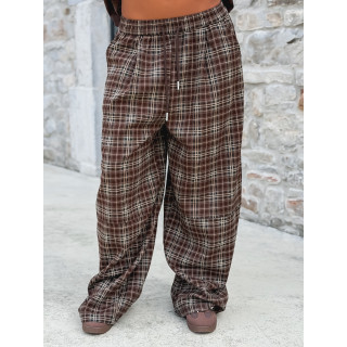 Pantalon à carreaux Vahiné - Marron