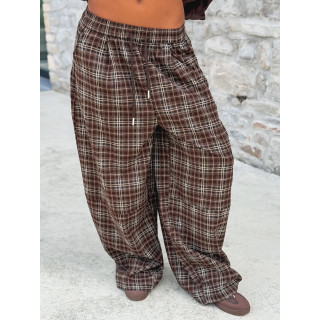 Pantalon à carreaux Vahiné - Marron