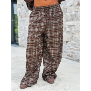 Pantalon à carreaux Vahiné - Marron