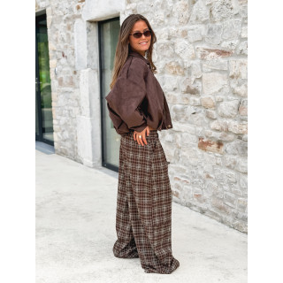 Pantalon à carreaux Vahiné - Marron
