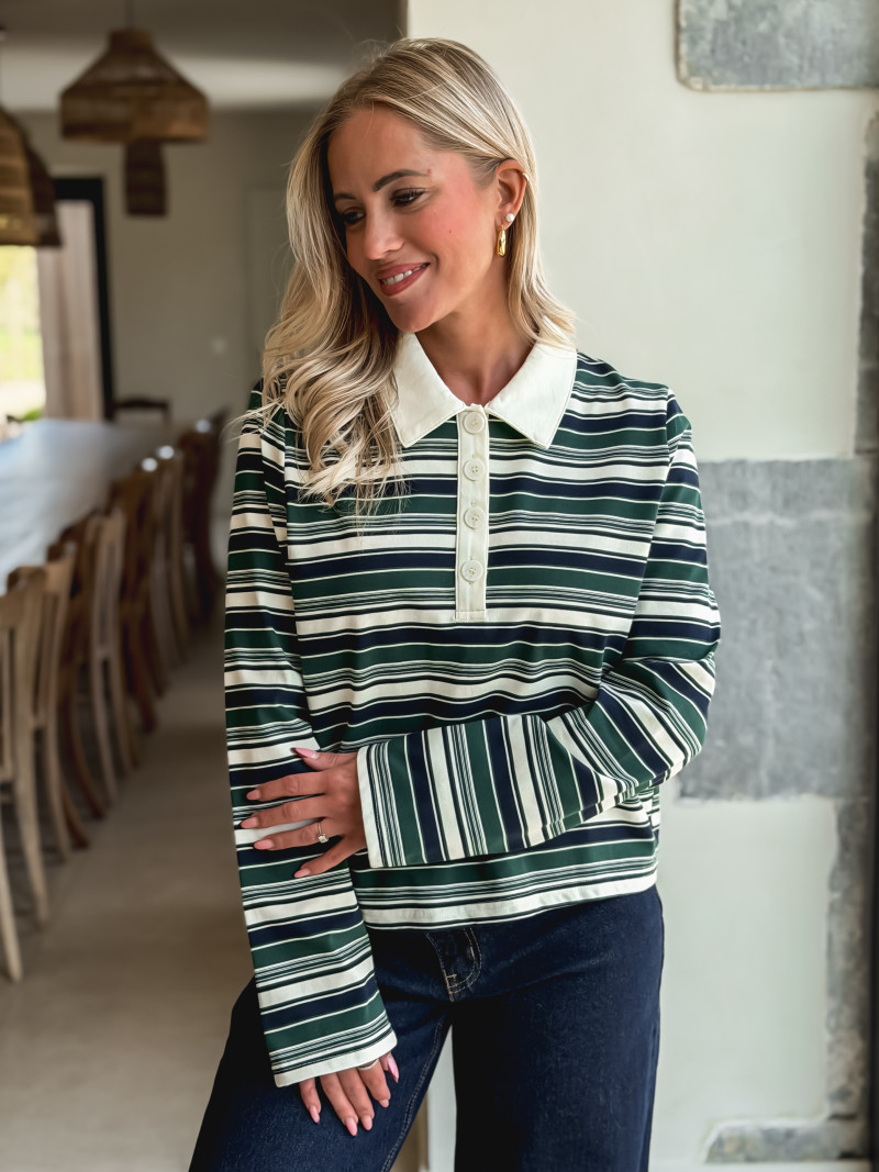 Polo ligné Idaline - Vert Polo ligné Idaline - Vert