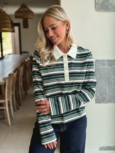 Polo ligné Idaline - Vert Polo ligné Idaline - Vert