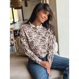 Gilet à motifs Janie - Chocolat