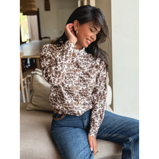 Gilet à motifs Janie - Chocolat