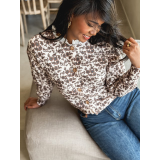 Gilet à motifs Janie - Chocolat