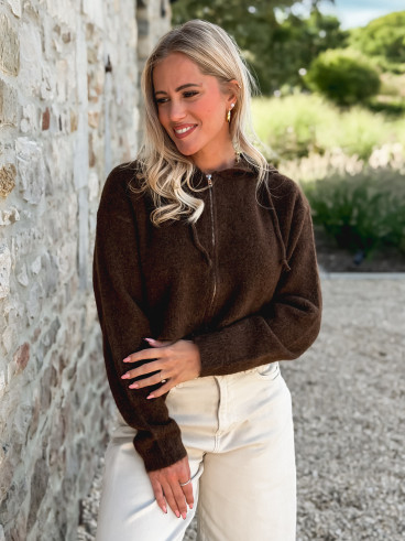 Gilet court Julinne - Chocolat Gilet court Julinne - Chocolat