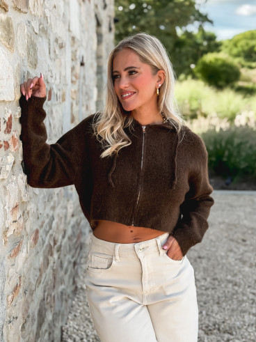 Gilet court Julinne - Chocolat