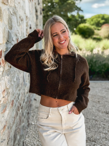 Gilet court Julinne - Chocolat Gilet court Julinne - Chocolat