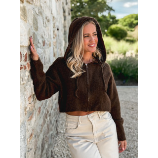 Gilet court Julinne - Chocolat