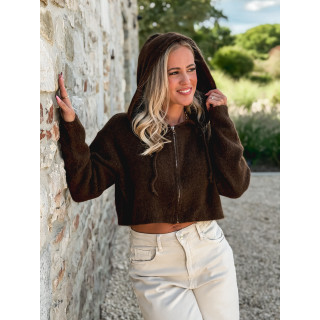 Gilet court Julinne - Chocolat