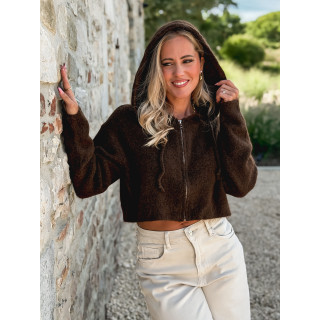 Gilet court Julinne - Chocolat