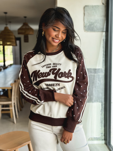 Pull "New York" - Chocolat Pull "New York" - Chocolat