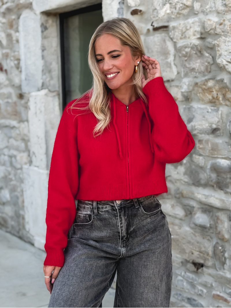 Gilet court Julinne - Rouge Gilet court Julinne - Rouge