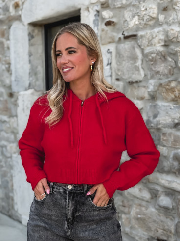Gilet court Julinne - Rouge Gilet court Julinne - Rouge