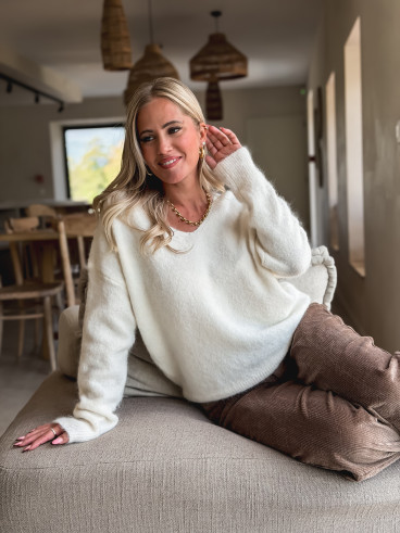 Pantalon en velours Isalina - Taupe