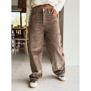 Pantalon en velours Isalina - Taupe