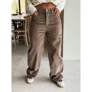 Pantalon en velours Isalina - Taupe