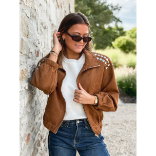 Veste en suédine Annaelle - Camel