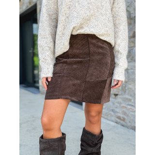 Jupe en velour Ilona - Noisette