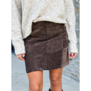 Jupe en velour Ilona - Noisette