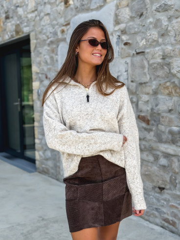 Jupe en velour Ilona - Noisette Jupe en velour Ilona - Noisette