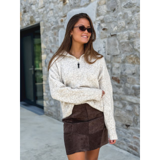 Jupe en velour Ilona - Noisette