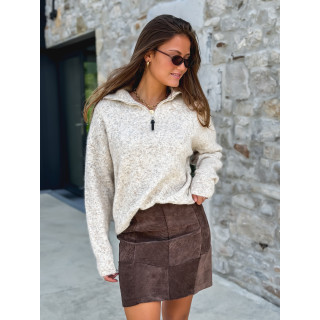 Jupe en velour Ilona - Noisette