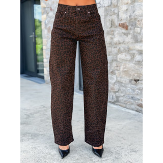 Jeans léopard Emerence - Chocolat/Noir