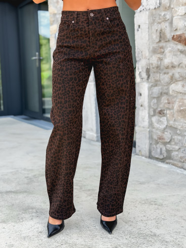 Jeans léopard Emerence - Chocolat/Noir Jeans léopard Emerence - Chocolat/Noir