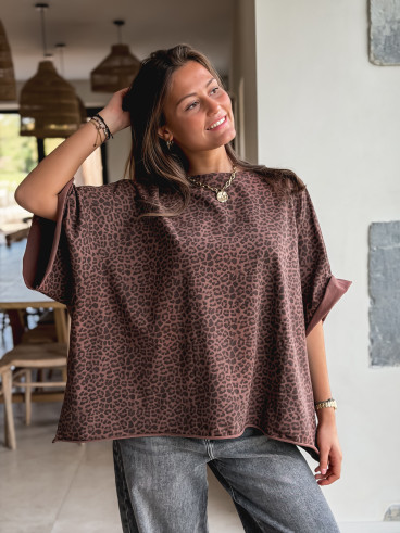 T-shirt Léoaprd Elenia - Chocolat