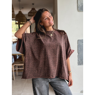 T-shirt Léoaprd Elenia - Chocolat