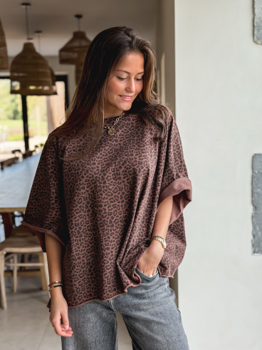 T-shirt Léoaprd Elenia - Chocolat