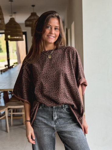 T-shirt Léoaprd Elenia - Chocolat
