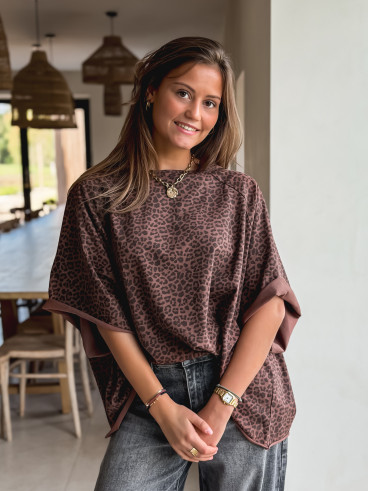 T-shirt Léoaprd Elenia - Chocolat