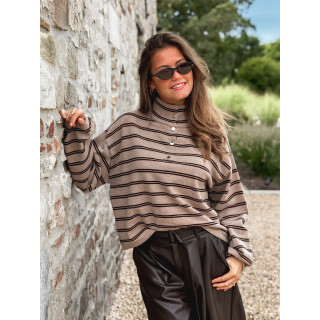 Pull Ligné Calice - Taupe