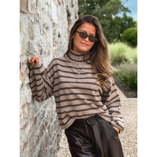 Pull Ligné Calice - Taupe
