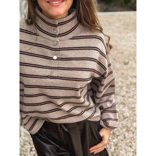 Pull Ligné Calice - Taupe