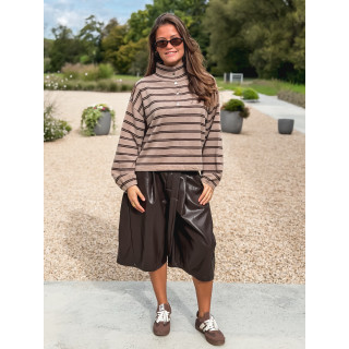 Pull Ligné Calice - Taupe