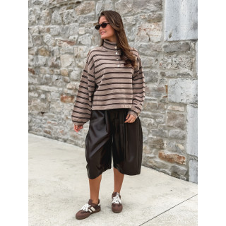 Pull Ligné Calice - Taupe