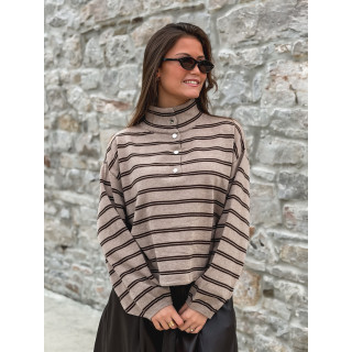 Pull Ligné Calice - Taupe