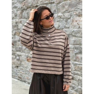 Pull Ligné Calice - Taupe