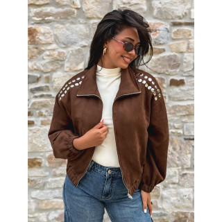 Veste en suédine Annaelle - Marron