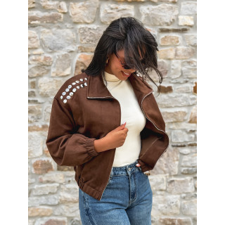 Veste en suédine Annaelle - Marron