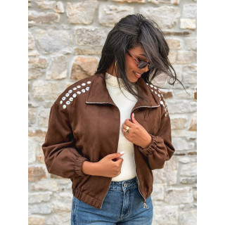 Veste en suédine Annaelle - Marron