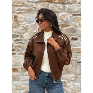 Veste en suédine Annaelle - Marron